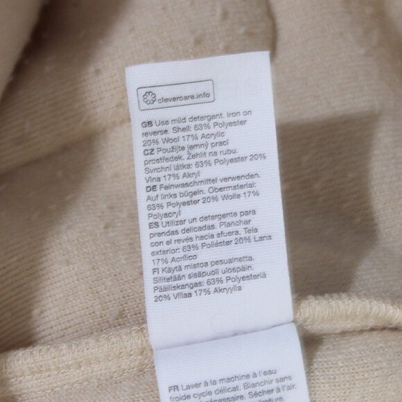 & Other Stories Faux Shearling Coat Light Beige Cream Wool Teddy Size Small - Picture 16 of 16